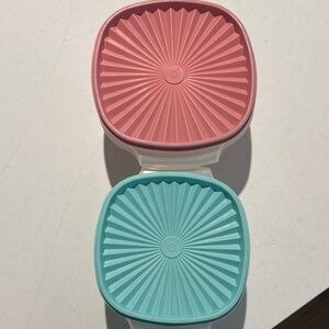 Tupperware Pink and Teal Containers